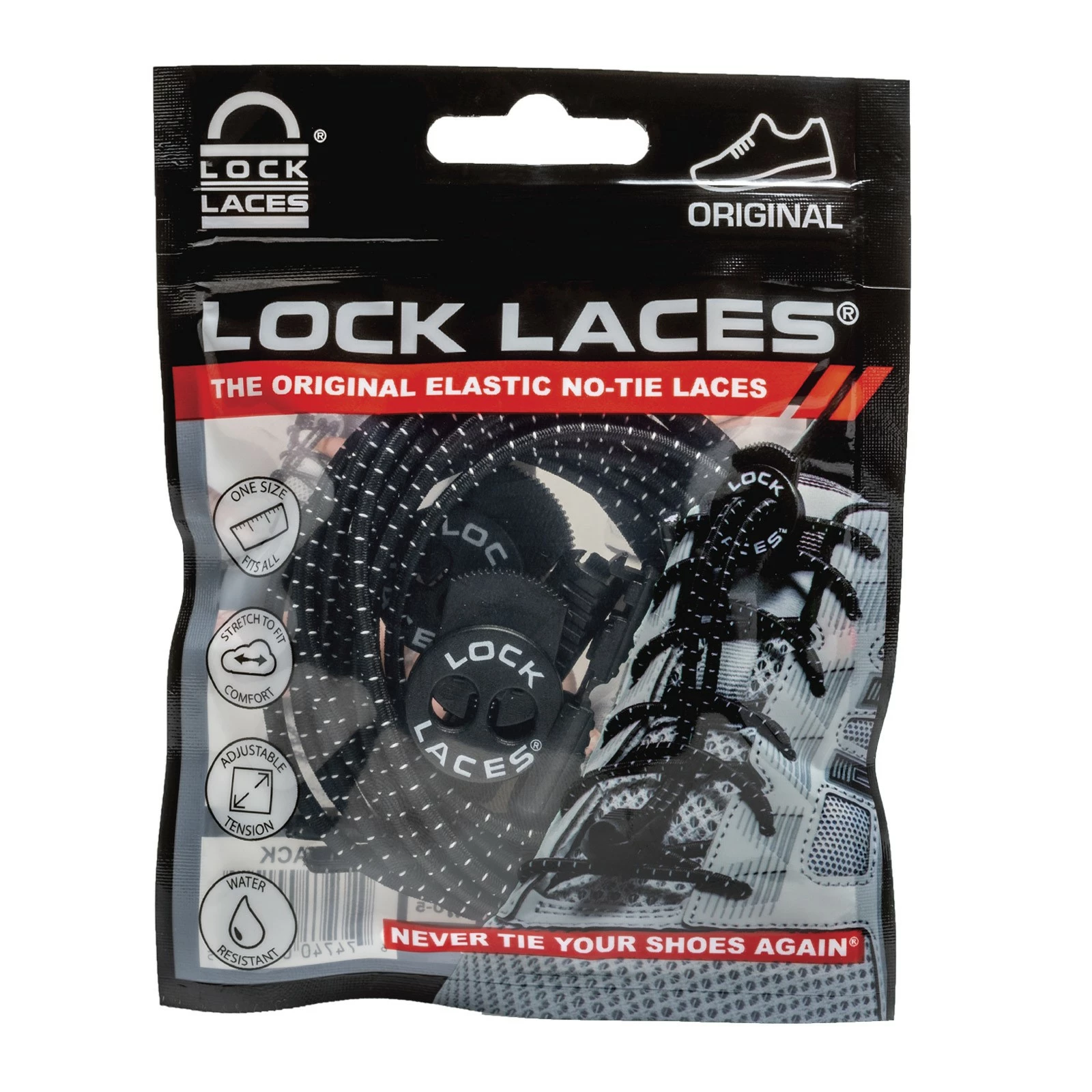 Lock Laces, Black No Tie Shoelaces 1 Lock Laces, Black No Tie Shoelaces
