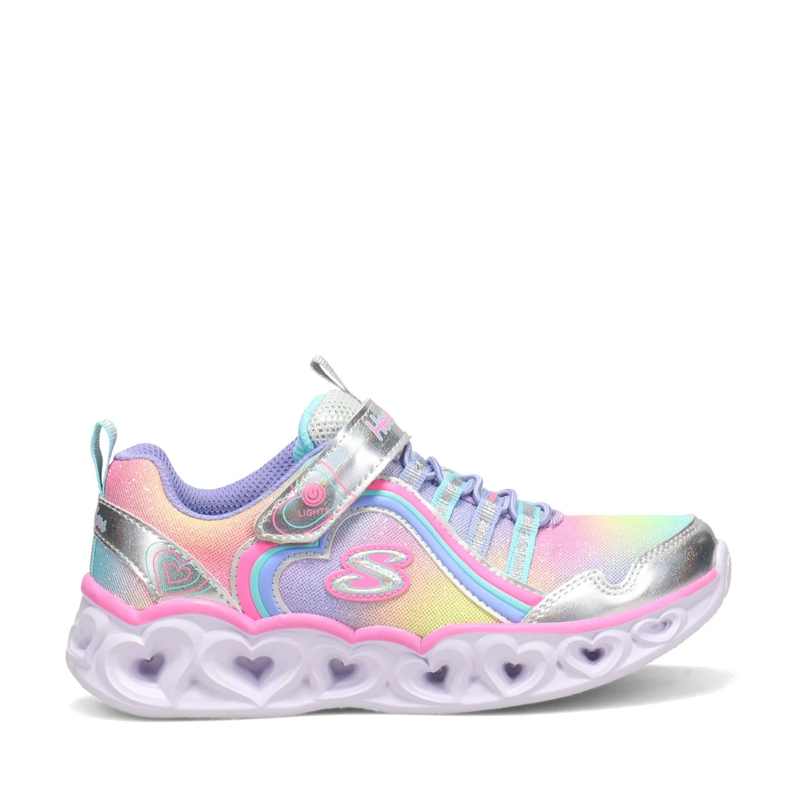 Girl's Skechers, S Lights: Heart Lights - Rainbow Lux Sneaker - Little Kid 2 Girl's Skechers, S Lights: Heart Lights - Rainbow Lux Sneaker - Little Kid - Image 2