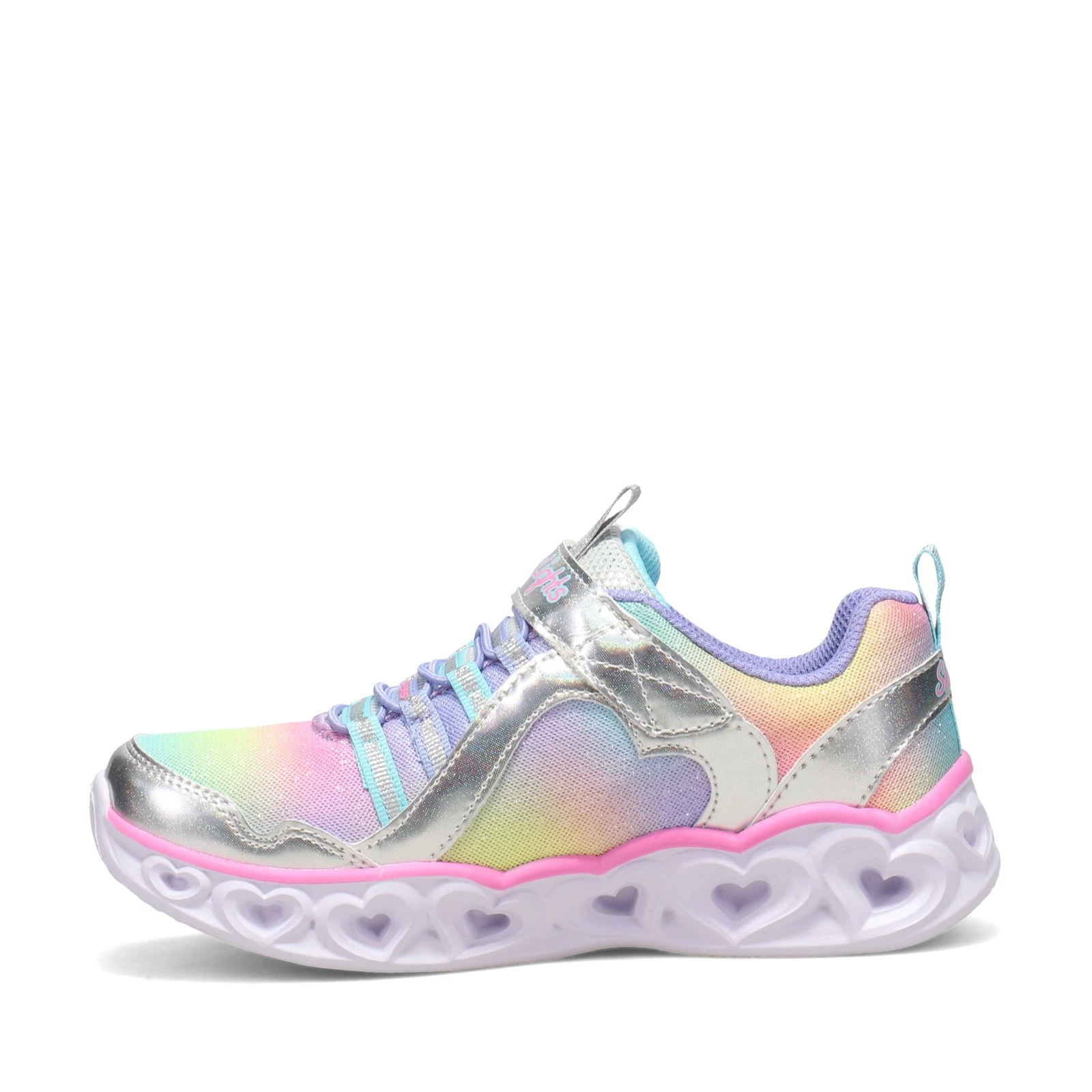 Girl's Skechers, S Lights: Heart Lights - Rainbow Lux Sneaker - Little Kid 4 Girl's Skechers, S Lights: Heart Lights - Rainbow Lux Sneaker - Little Kid - Image 4