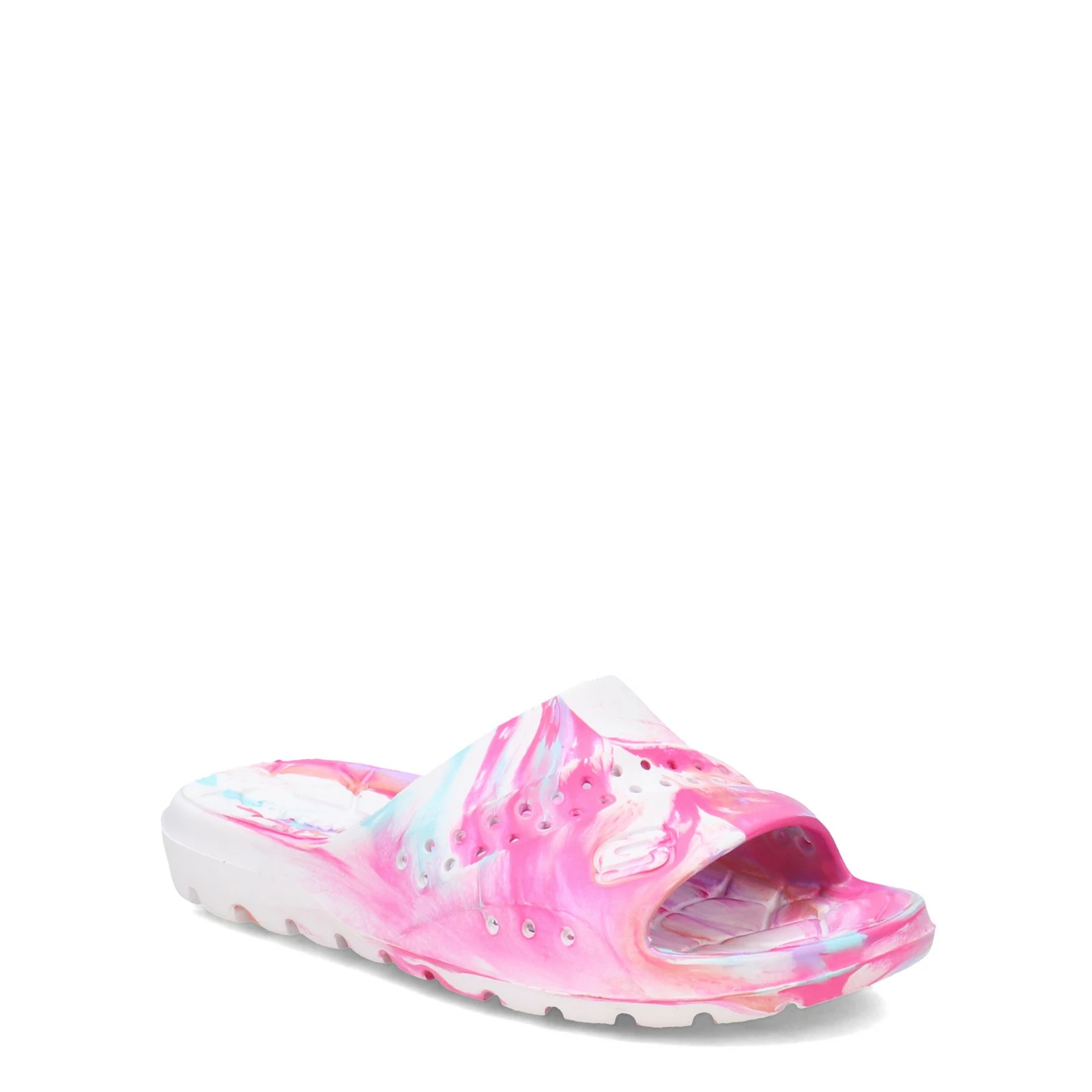 Girl's Skechers, Hogan Color Splashed Slide Sandal - Little Kid & Big Kid 1 Girl's Skechers, Hogan Color Splashed Slide Sandal - Little Kid & Big Kid